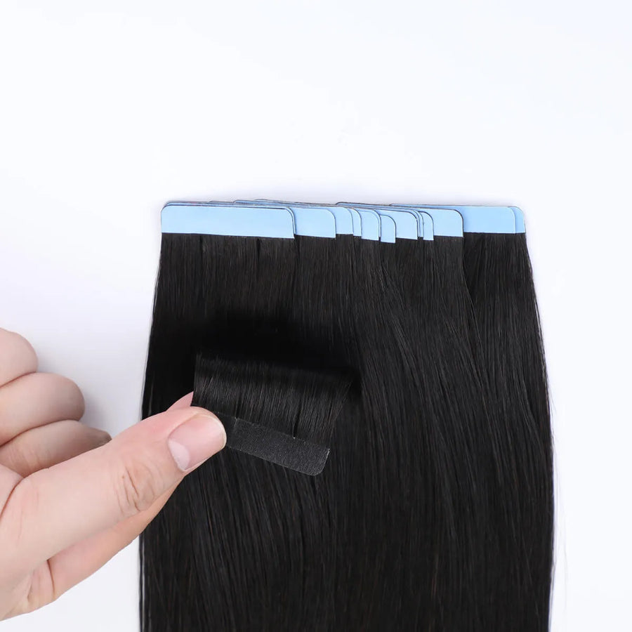 Natural Black (#1B) Tape-In Hair Extensions | 20Pcs