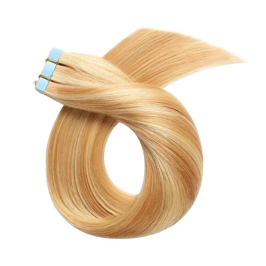 SUYYA Tape-In Hair Extensions 20Pcs Strawberry Blonde / Bleach Blonde Balayage (#P27/613)