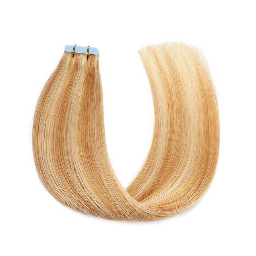 SUYYA Tape-In Hair Extensions 20Pcs Strawberry Blonde / Bleach Blonde Balayage (#P27/613)