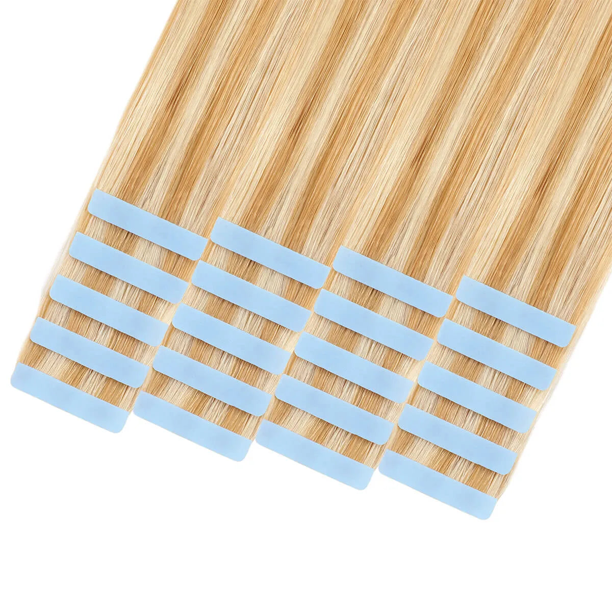 Suyya  Hair Invisible Tape in Hair Extensions (#P27/613) Strawberry Blonde / Bleach Blonde Balayage