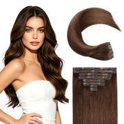 Suyya Seamless Chocolate Brown (#4) 8Pcs Clip In Hair Extensions