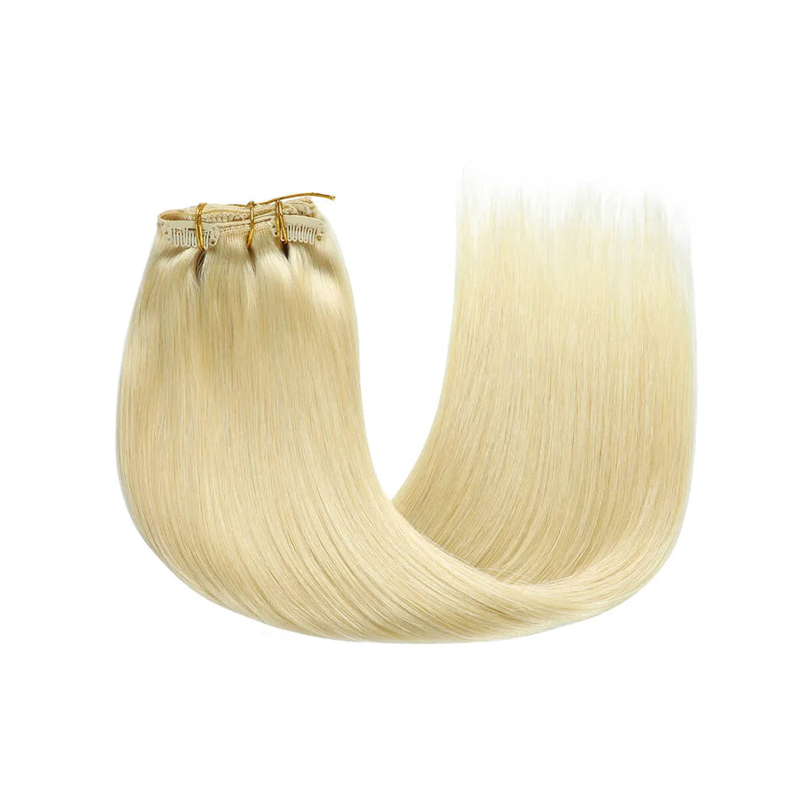 Suyya Hair  Remy Human Hair Platinum Blonde (#60) Clip In Hair Extensions