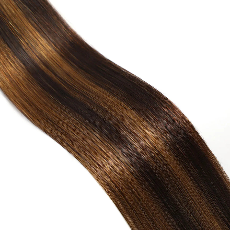 SUYYA Remy Human Tape-In Hair Extensions Balayage Darkest Brown  Light Brown (#P2/8/T2) 20Pcs