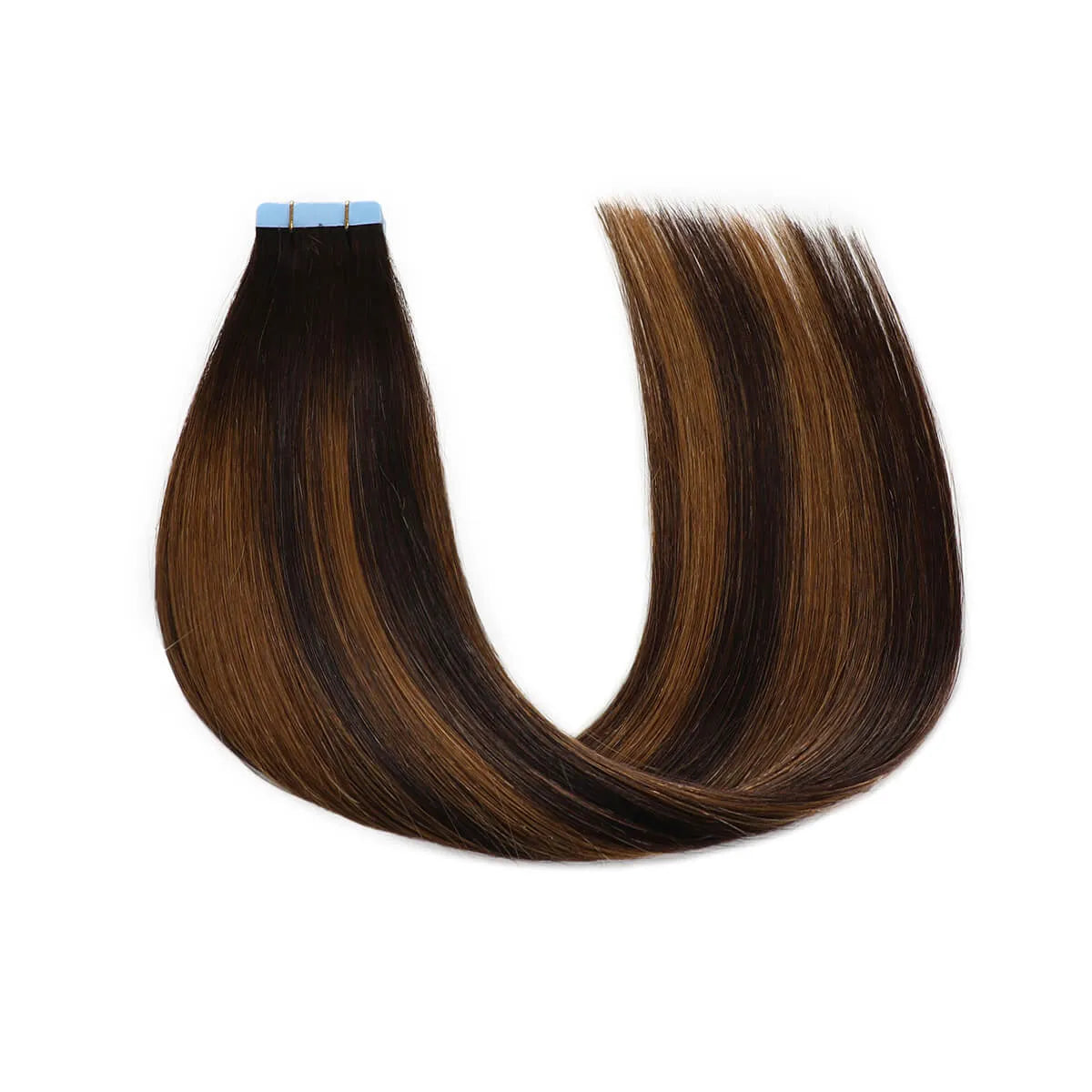 SUYYA Remy Human Tape-In Hair Extensions Balayage Darkest Brown  Light Brown (#P2/8/T2) 20Pcs