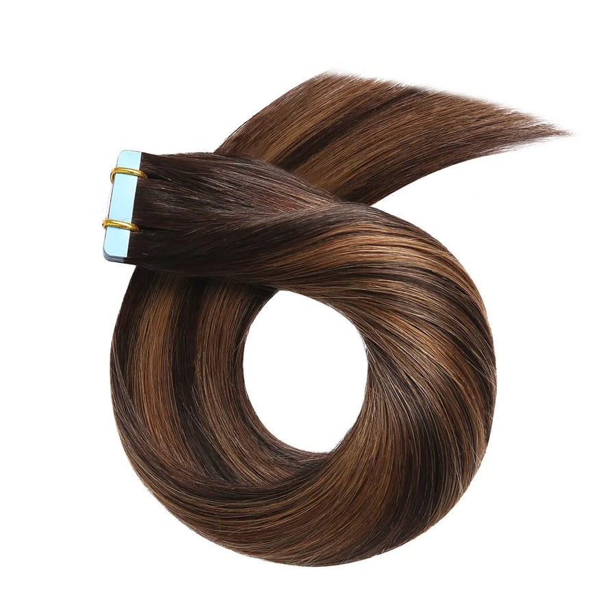 SUYYA Remy Tape-In Hair Extensions Darkest Brown Balayage (#P2/6/T2) 20Pcs
