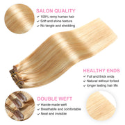 Strawberry Blonde / Bleach Blonde Balayage (#P27/613) Clip In Hair Extensions