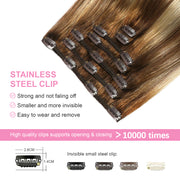 Chocolate Brown / Bleach Blonde / Chestnut Brown Balayage (#P6/613/T4) Clip In Hair Extensions