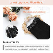 Jet Black (#1) Micro Loop Hair Extensions