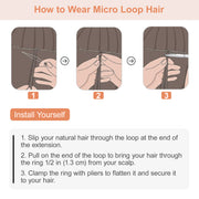 Jet Black (#1) Micro Loop Hair Extensions