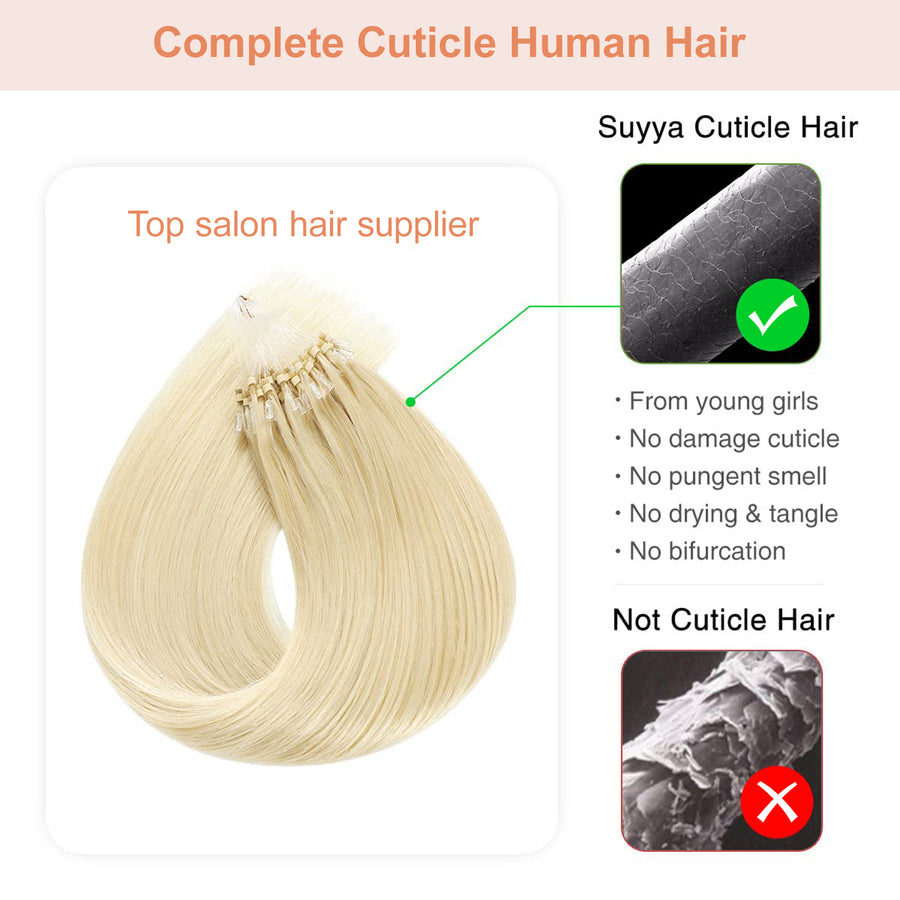 Platinum Blonde (#60) Micro Loop Hair Extensions