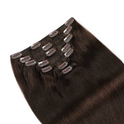 Darkest Brown (#2) Clip In Hair Extensions Suyya Human Hair