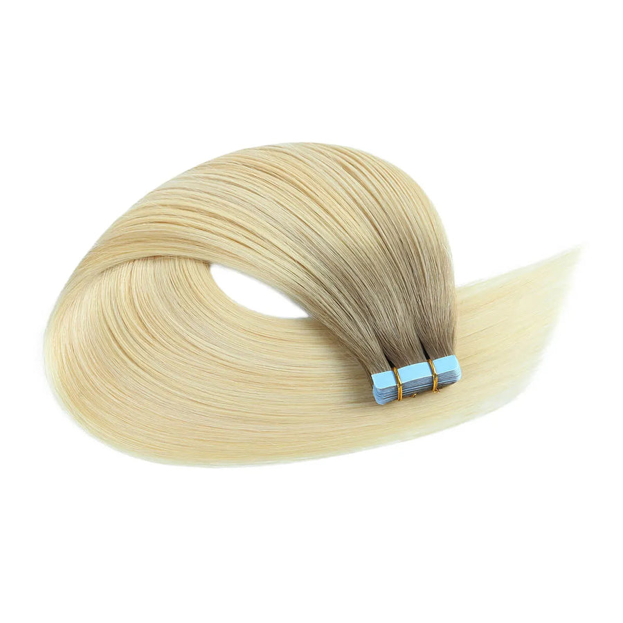 SUYYA Ash Blonde / Medium Blonde / Platinum Blonde Balayage (#P22/60/T18) Tape-In Hair Extensions | 20Pcs