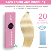 Bleach Blonde (#613) Tape-In Hair Extensions | 20Pcs