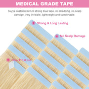 Bleach Blonde (#613) Tape-In Hair Extensions | 20Pcs